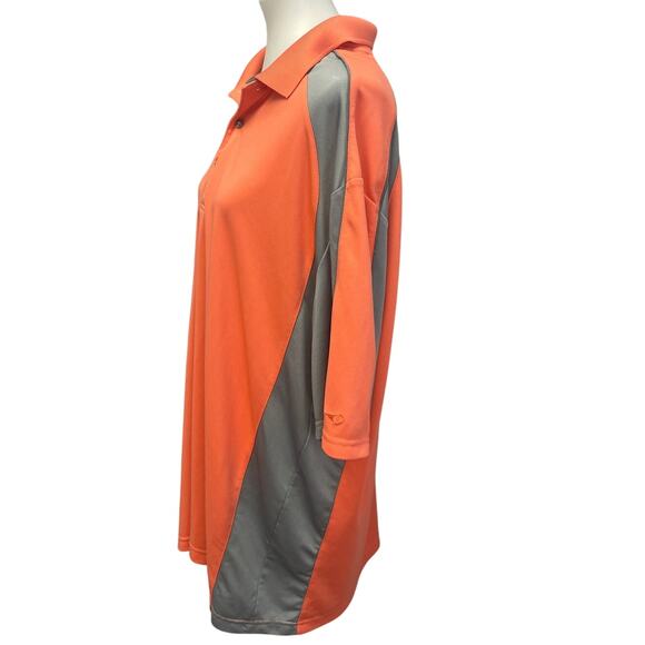 Grand Slam Mens XXLT 100% Polyester Short Sleeve Side Stripe Collared Polo Shirt - Picture 2 of 4